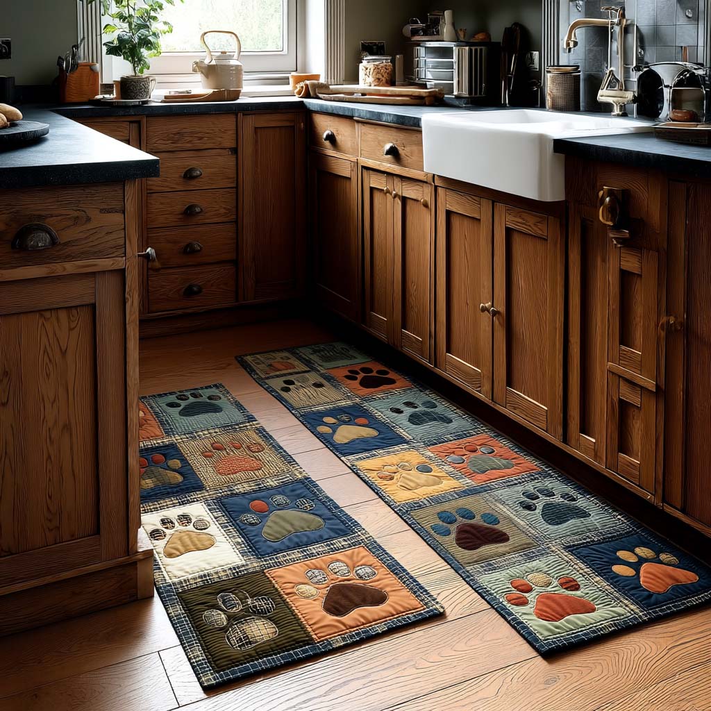Small Paw Prints 2-Piece Kitchen Mat Set