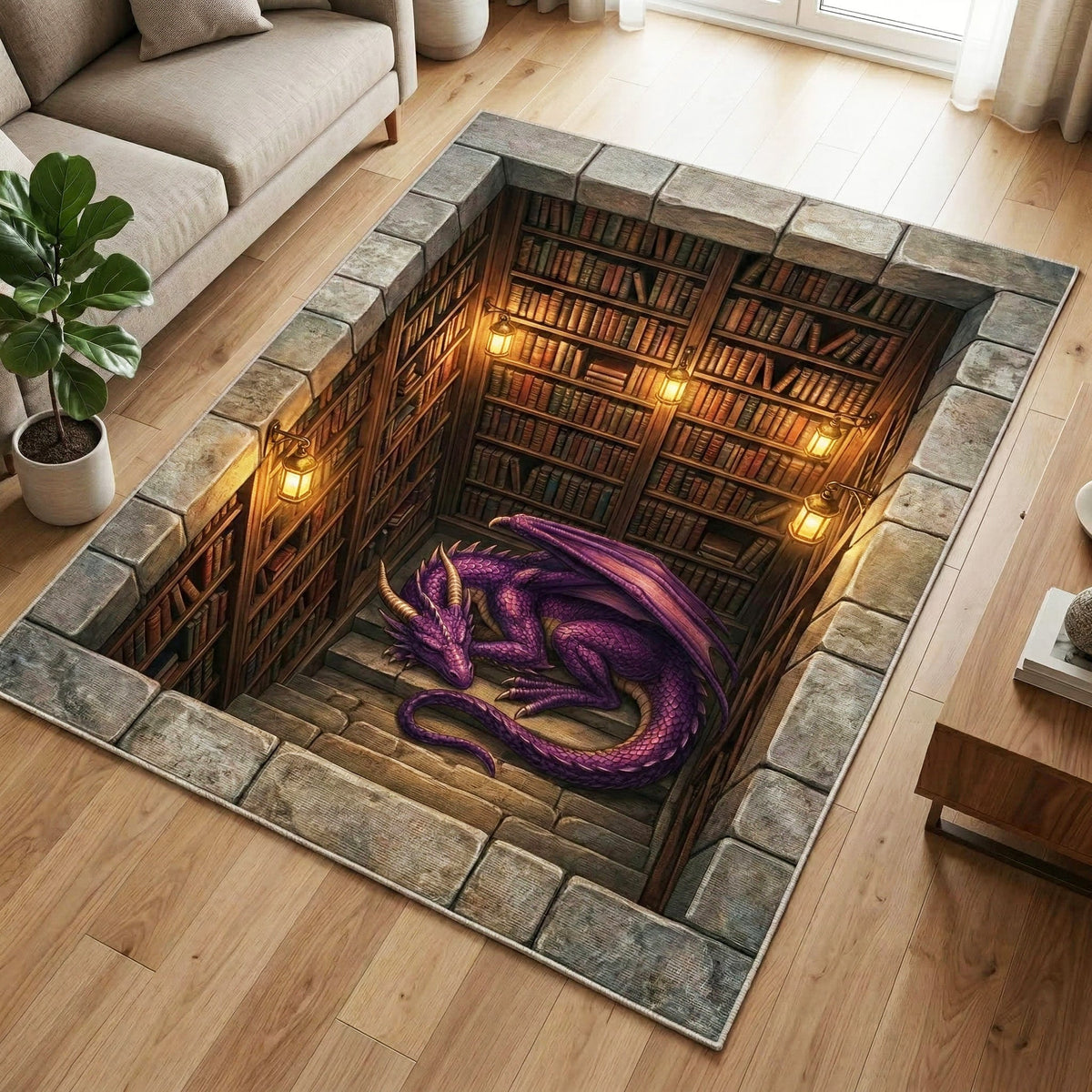 Amethyst Dragon Decorative Area Rug