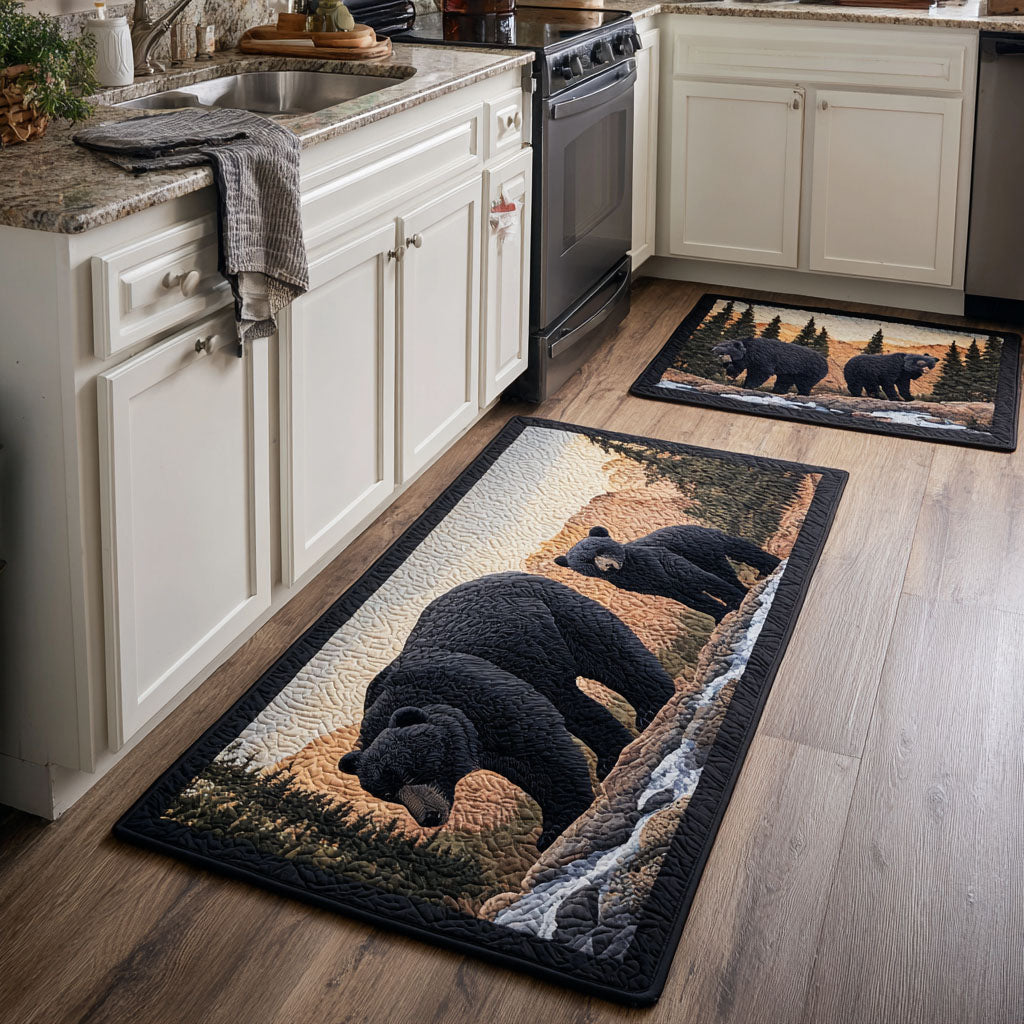 Rustic Bear 2-Piece Kitchen Mat Set