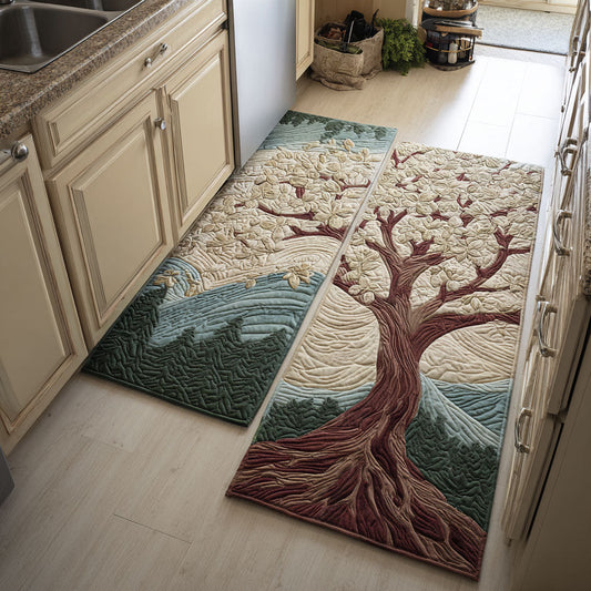 Decorative Branches 2-Piece Kitchen Mat Set