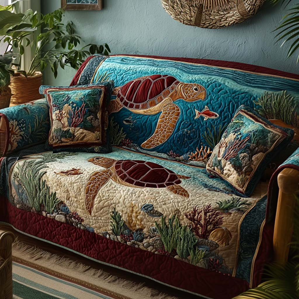 Turtle Quilted Sofa Cover