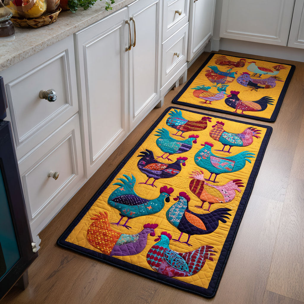 Country Chicken 2-Piece Kitchen Mat Set