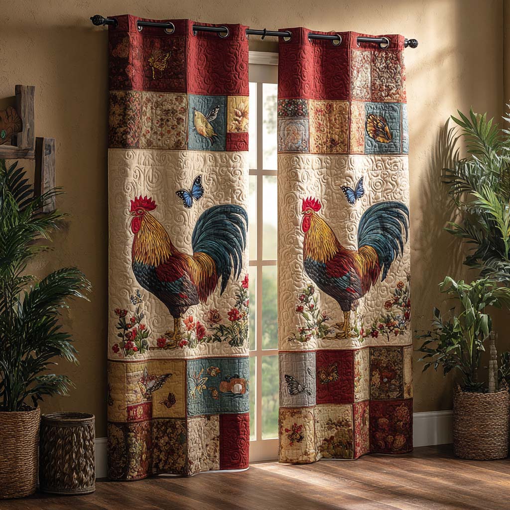 Farm Hens Quilted Curtains