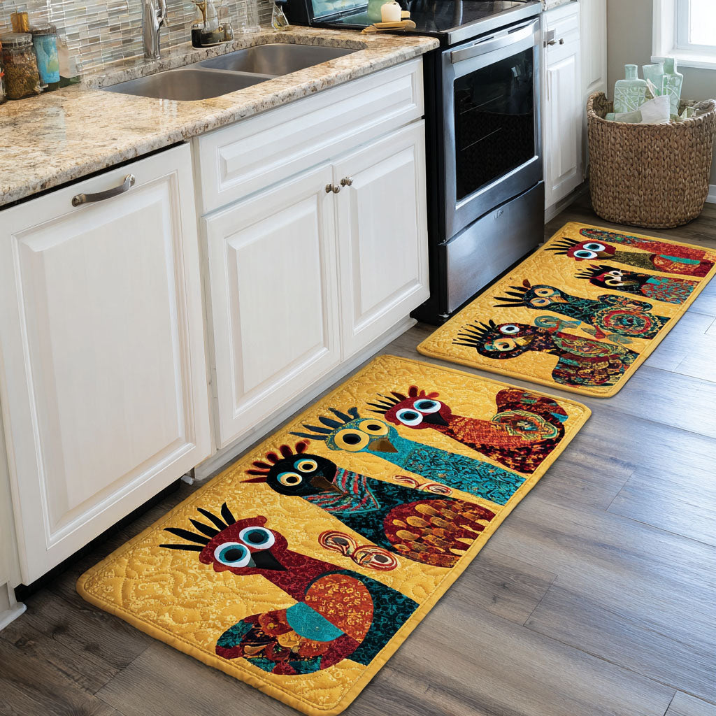 Farmhouse Chickens 2-Piece Kitchen Mat Set