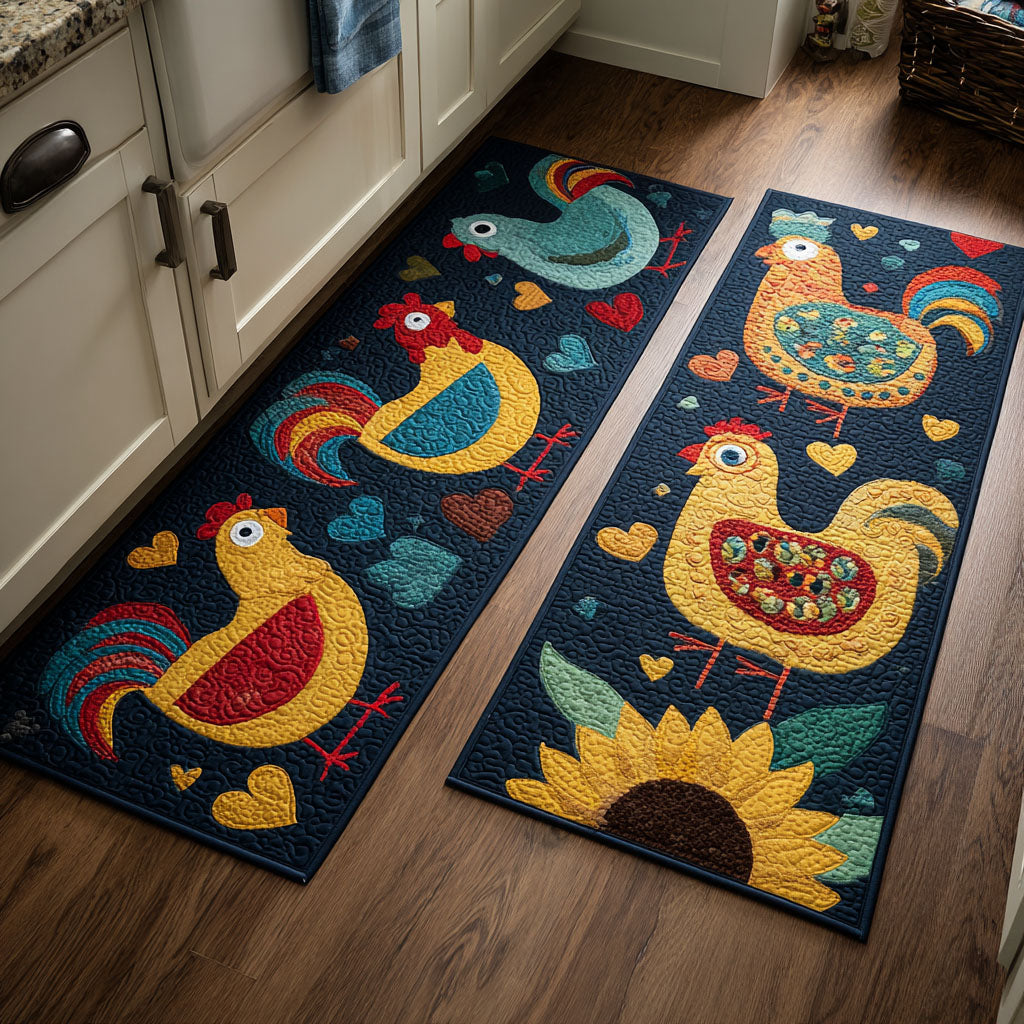 Country Chicken 2-Piece Kitchen Mat Set – Kylee