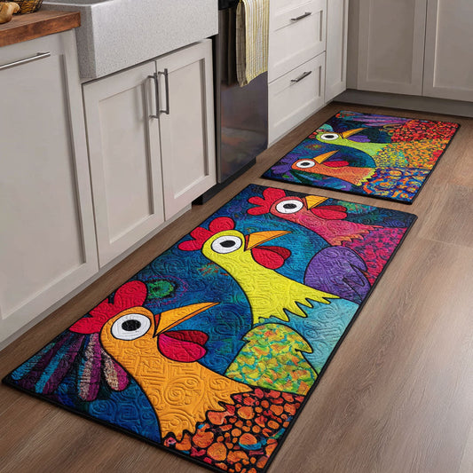 Country Chicken 2-Piece Kitchen Mat Set – Kyra