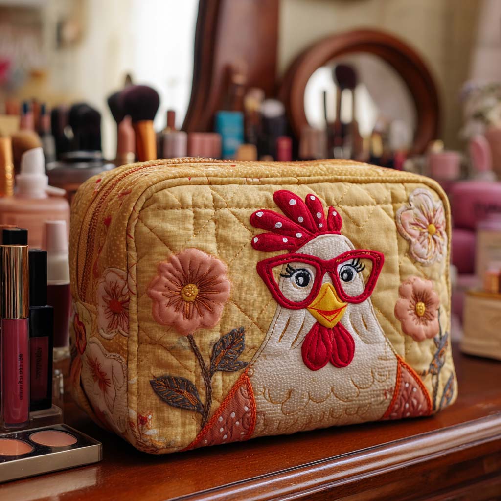 Radiant Chicken Quilted Toiletry Bag