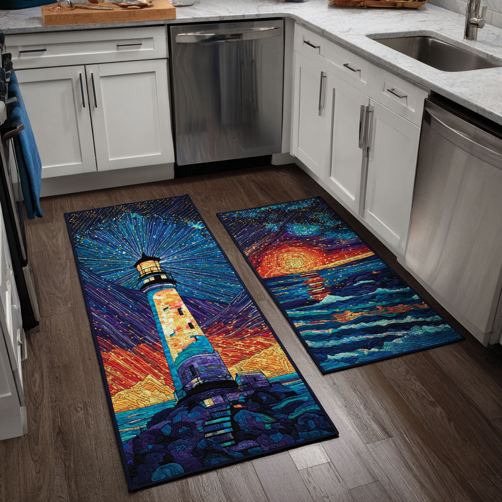 Ocean Lighthouse 2-Piece Kitchen Mat Set