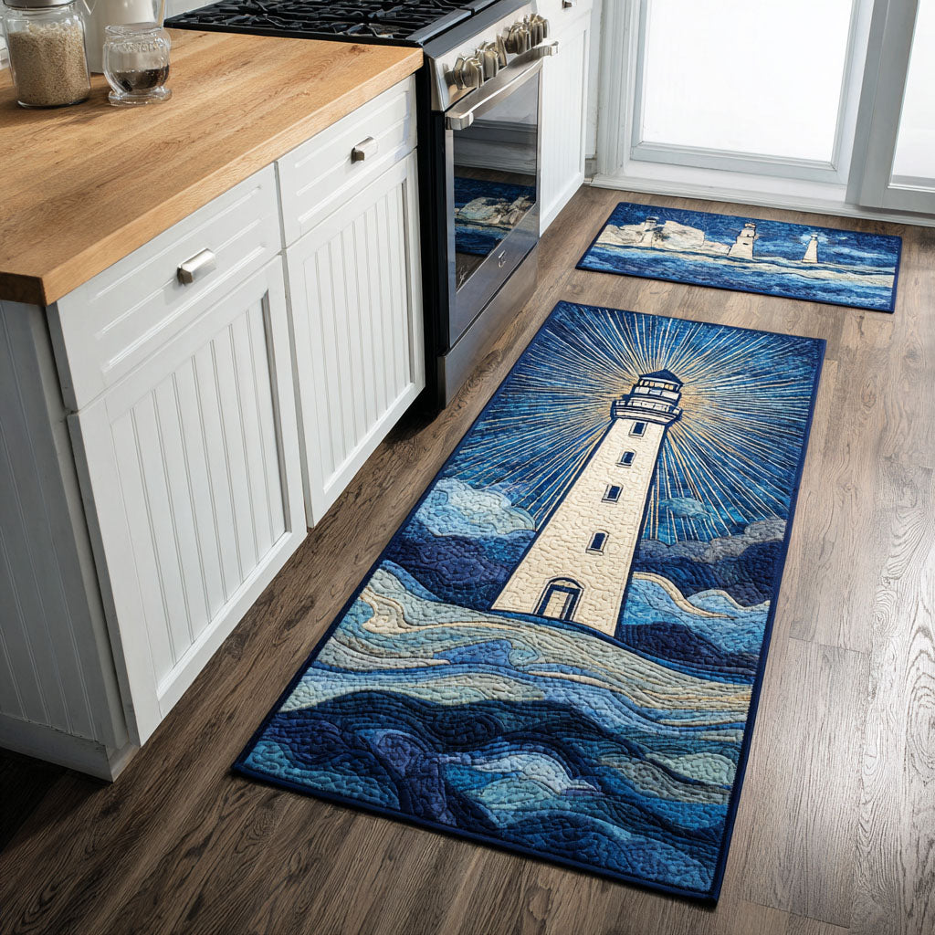 Morning Lighthouse 2-Piece Kitchen Mat Set