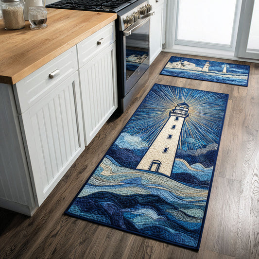 Morning Lighthouse 2-Piece Kitchen Mat Set