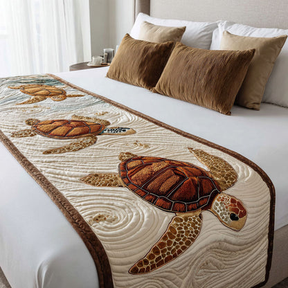 Coastal Shells Quilted Bed Runner