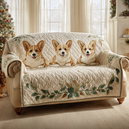 Corgi Quilted Sofa Cover