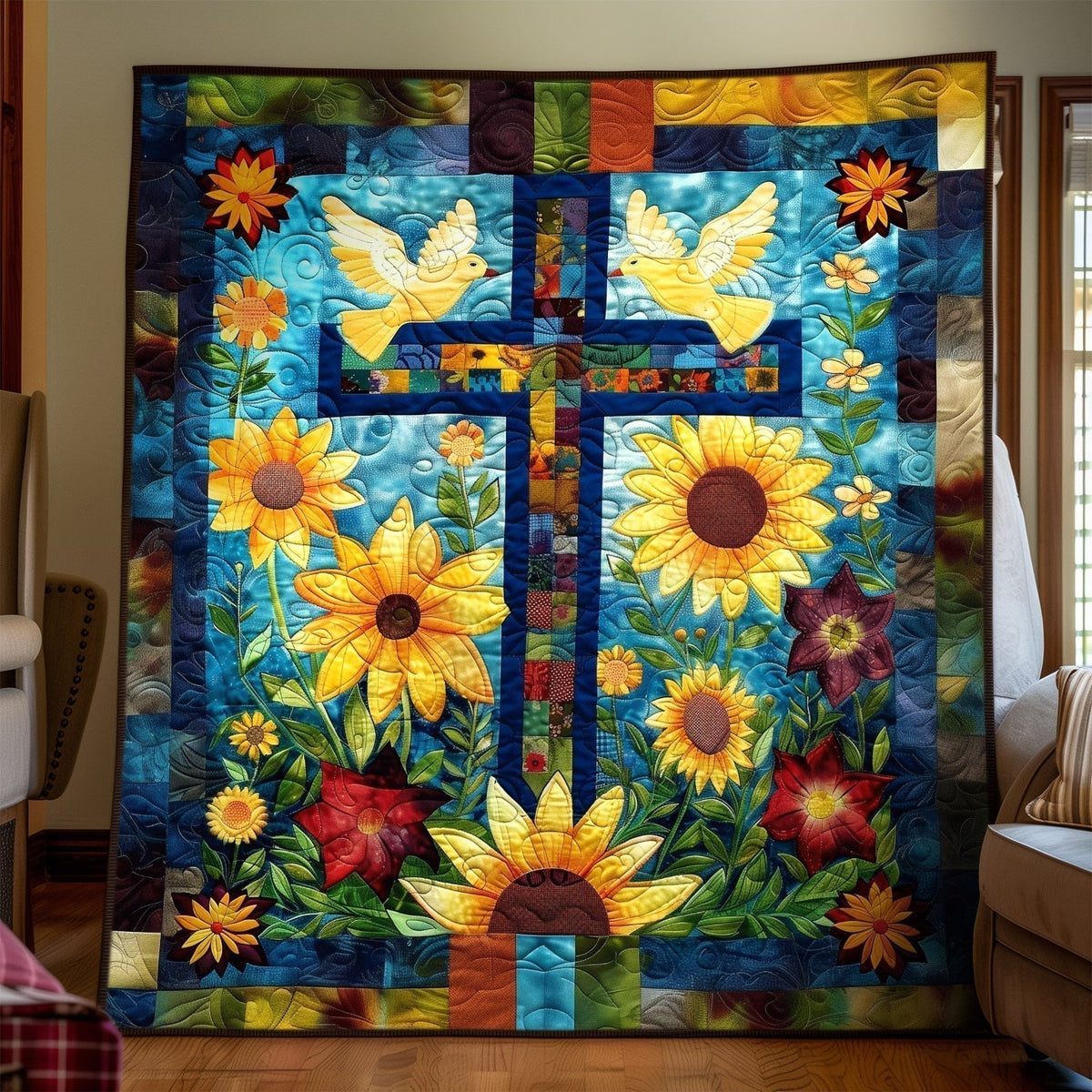 Believe in Flowers Textile Wall Art