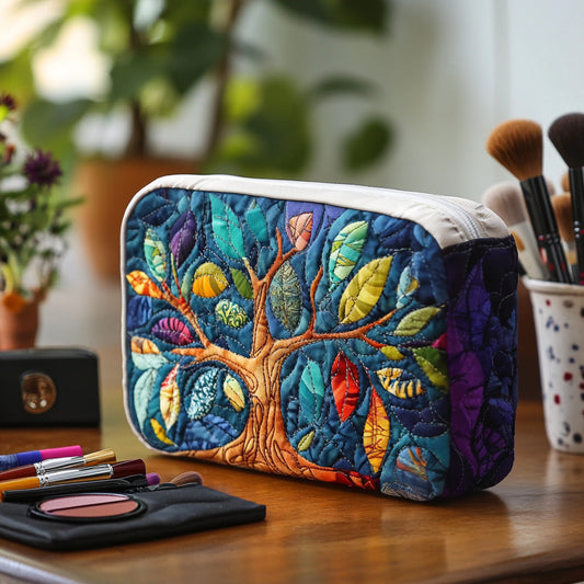 Symbolic Tree Quilted Toiletry Bag