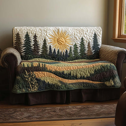 Dawn in Forest Quilted Sofa Cover