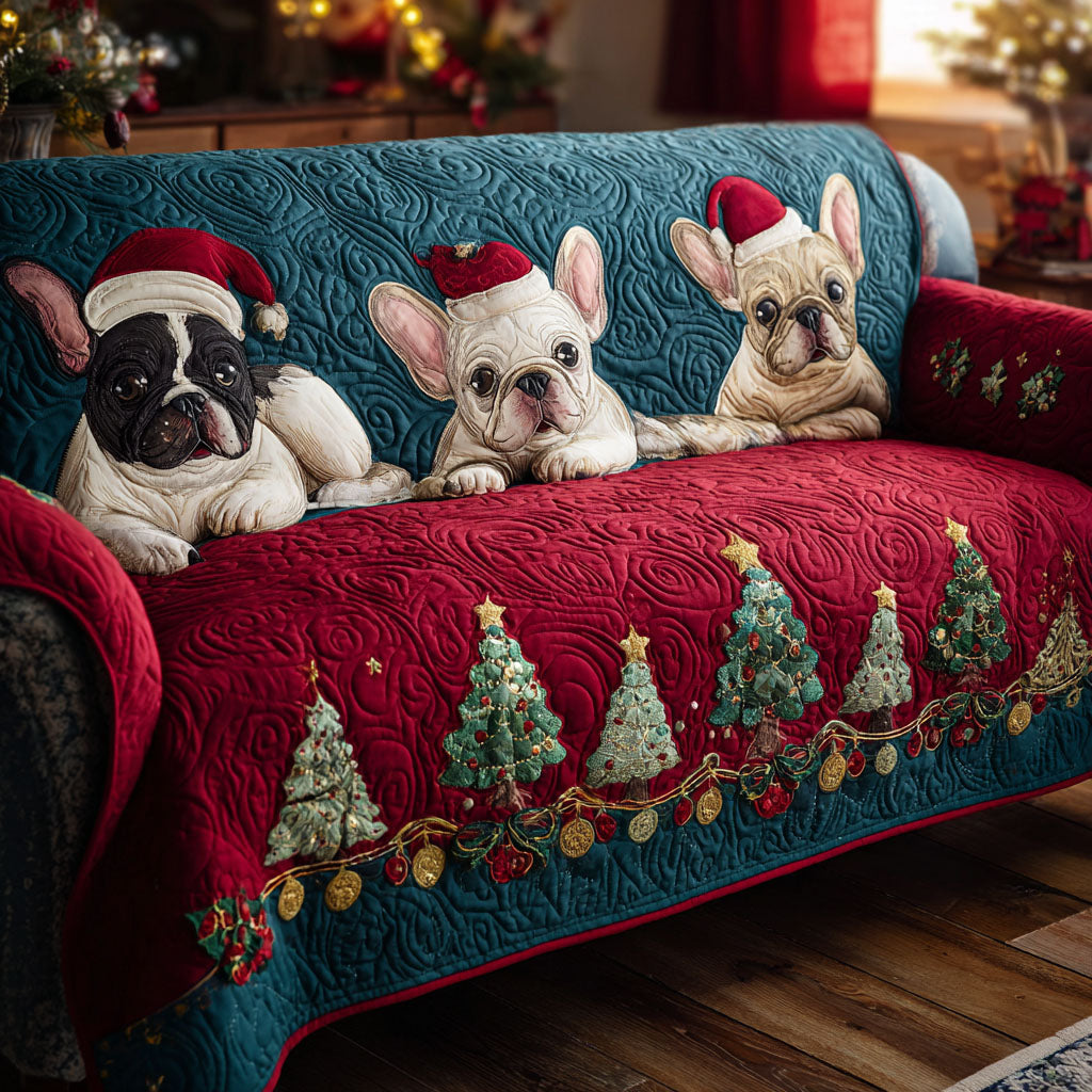 French Bulldog Quilted Sofa Cover – Lorena