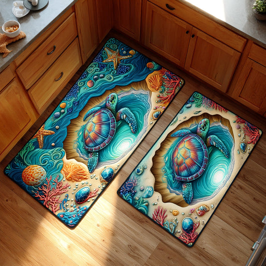 Seaside Refuge 2-Piece Kitchen Mat Set