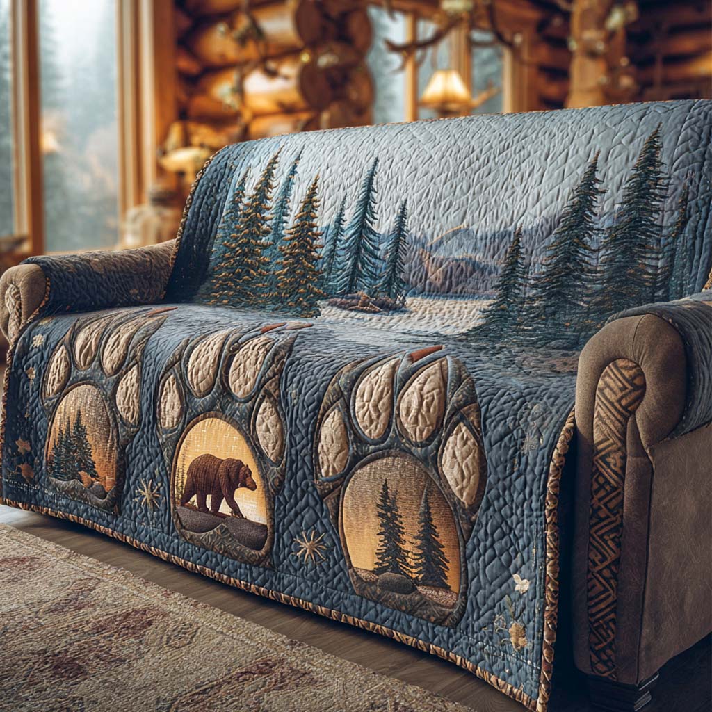 in Rustic Style Quilted Sofa Cover