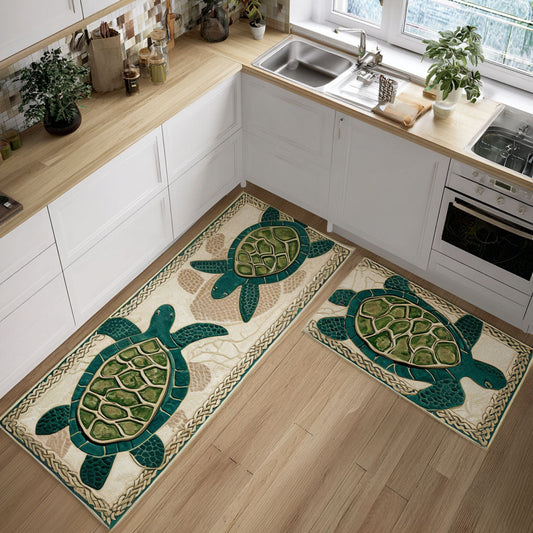 Elegant Shells 2-Piece Kitchen Mat Set – Makenzie