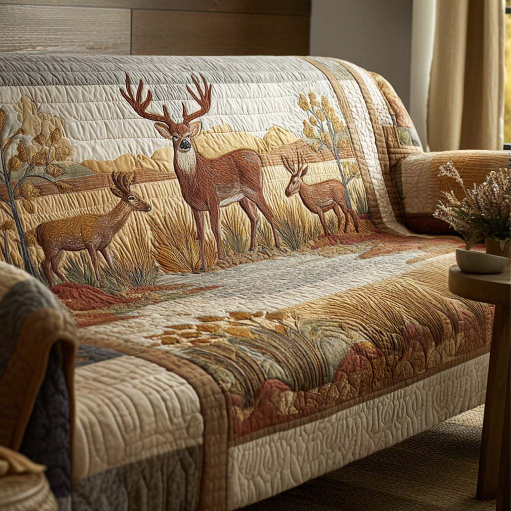 Deer Hidden Quilted Sofa Cover