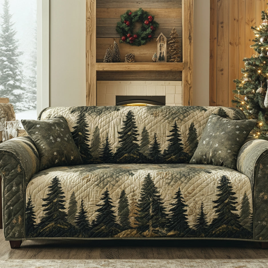 Forest Calm Quilted Sofa Cover – Manuela