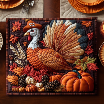 Thanksgiving Turkey Quilted Placemats