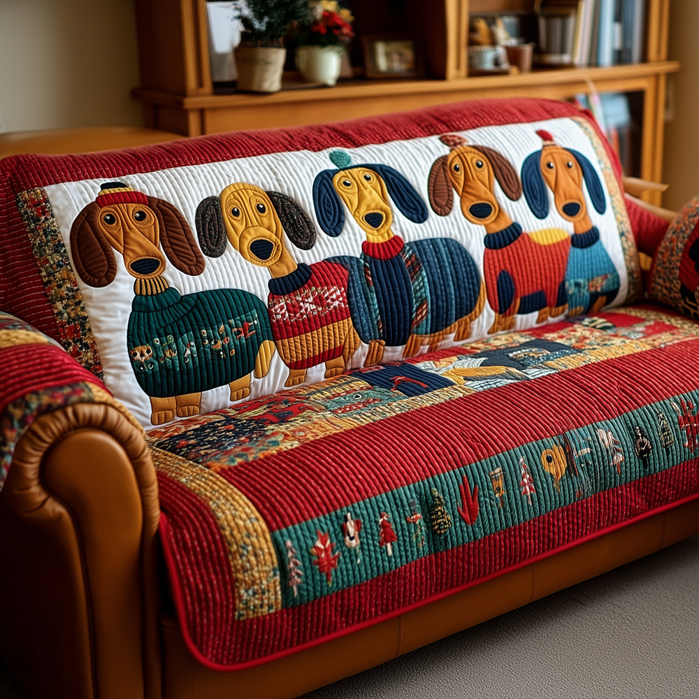 Dachshund Quilted Sofa Cover