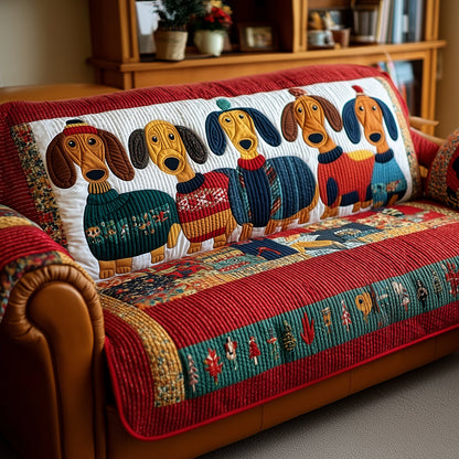 Dachshund Quilted Sofa Cover