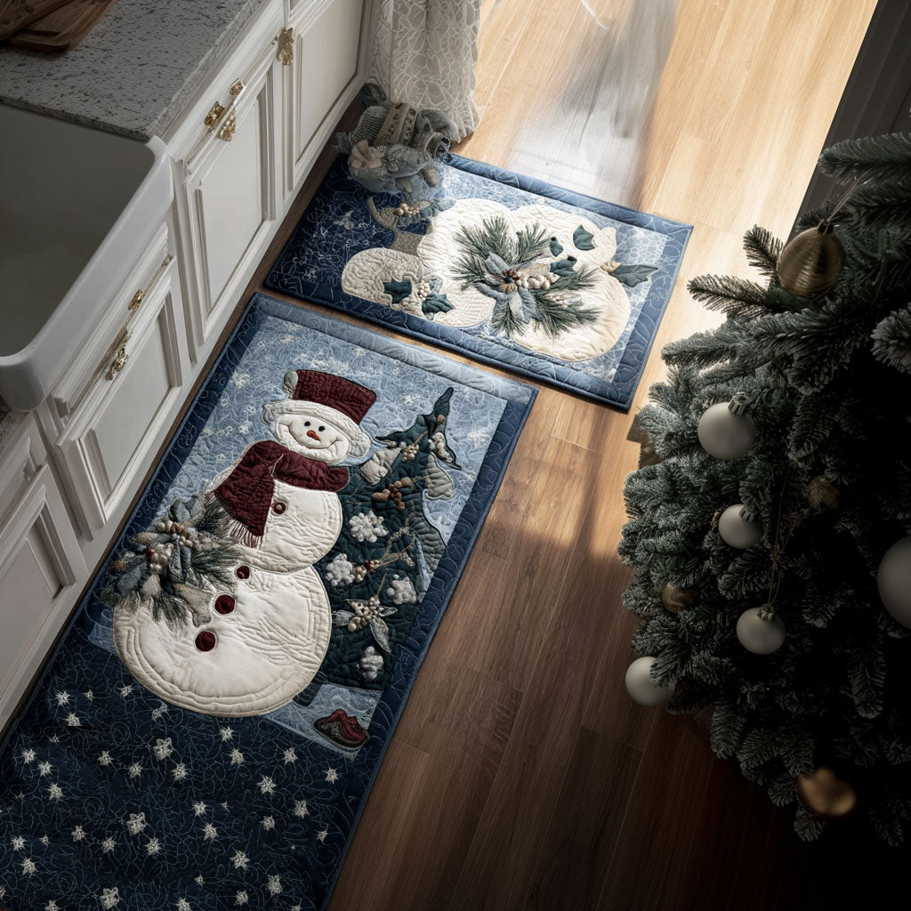 Snowman 2-Piece Kitchen Mat Set