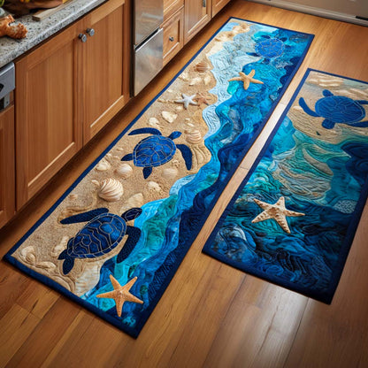 Elegant Ocean Vibes 2-Piece Kitchen Mat Set