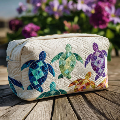 Maritime Waves Quilted Toiletry Bag