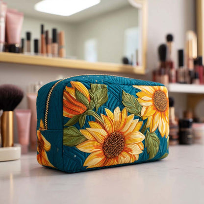 Cheerful Flower Quilted Toiletry Bag