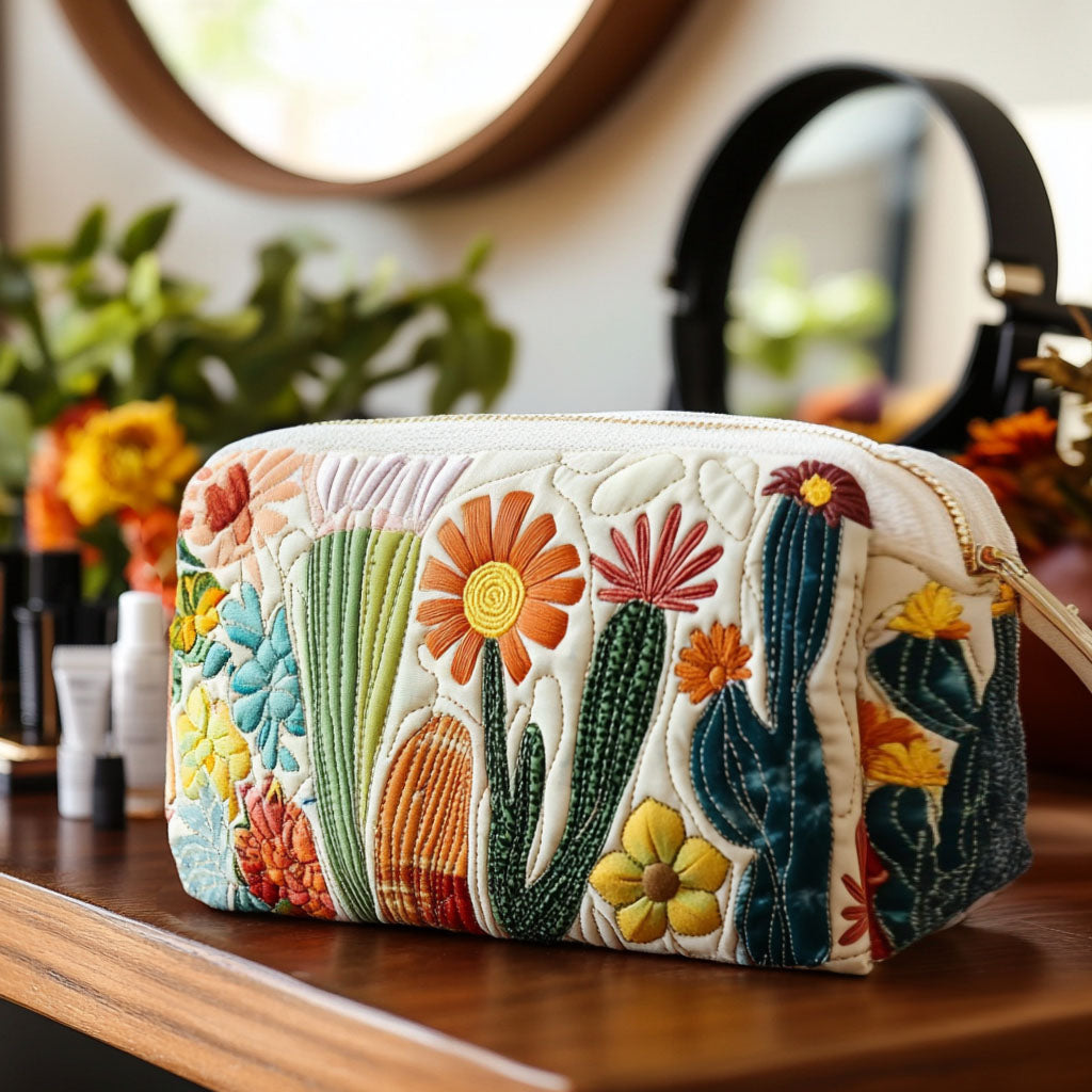 Green Quilted Toiletry Bag