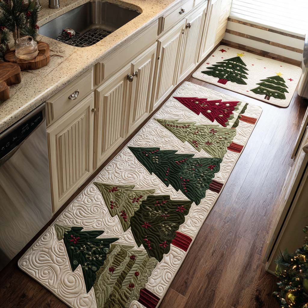 Christmas Pines 2-Piece Kitchen Mat Set – Nicole