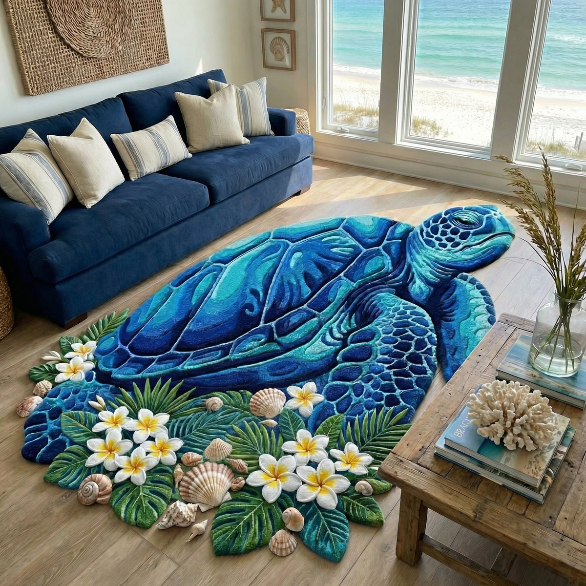 Island Turtle Shaped Area Rug