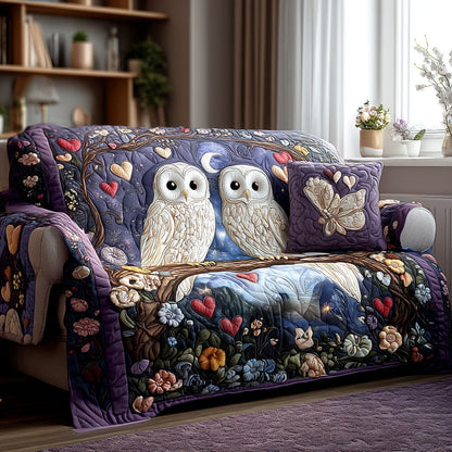 Owls Nocturnal Quilted Sofa Cover