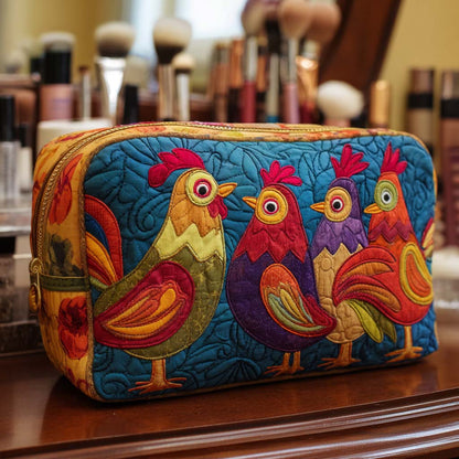 Cute Chicken Quilted Toiletry Bag