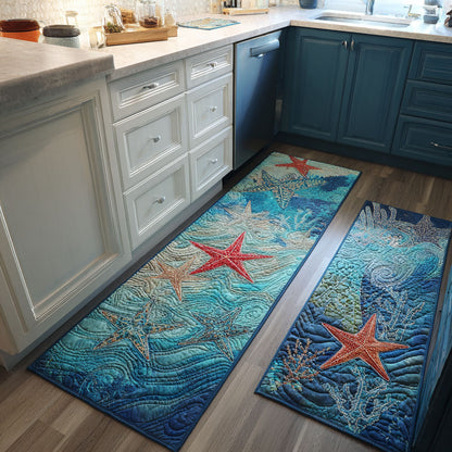 Coastal Plaid 2-Piece Kitchen Mat Set