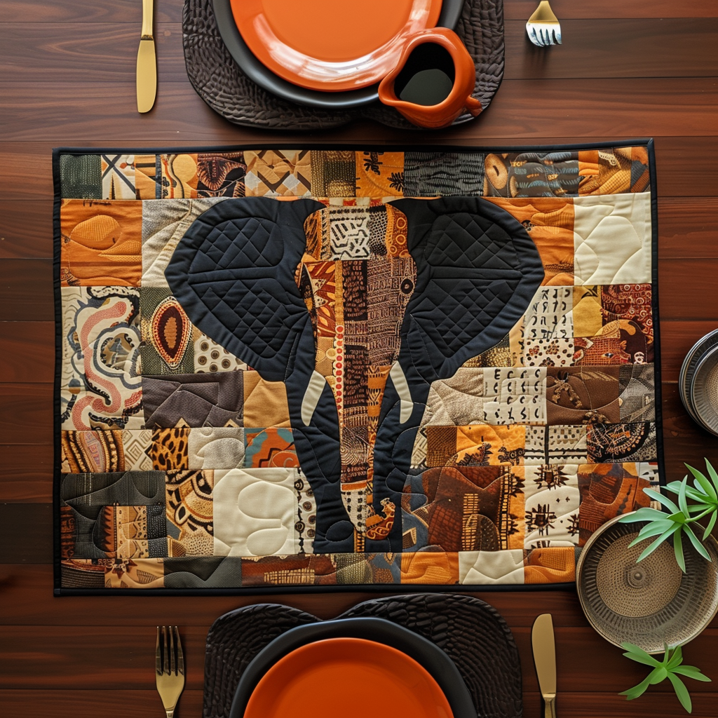Mystical Elephant Quilted Placemats