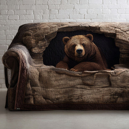 Bear Grizzly Quilted Sofa Cover