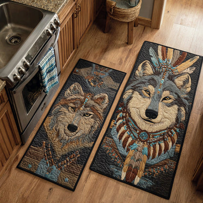 Howling Wolf 2-Piece Kitchen Mat Set