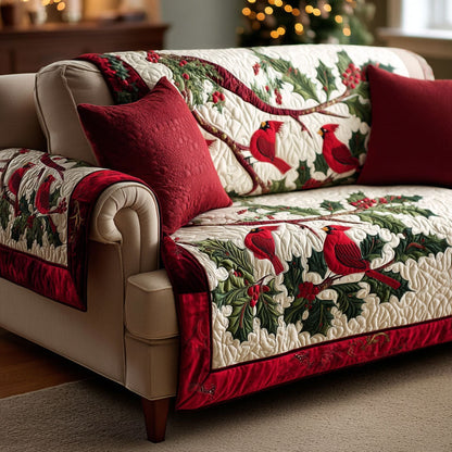 Cardinals Crimson Quilted Sofa Cover
