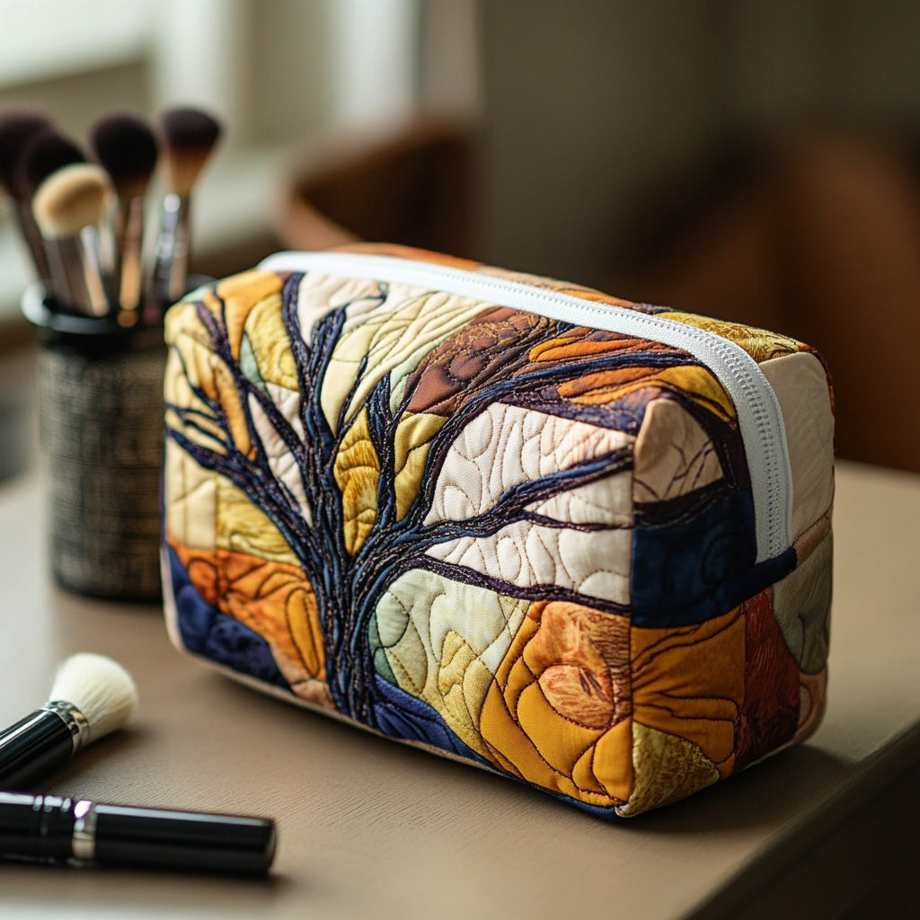 Tree of Life Branches Quilted Toiletry Bag