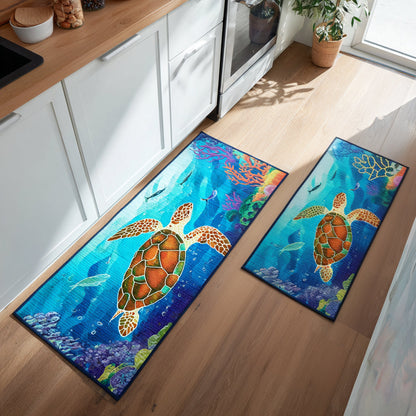 Ocean Journey 2-Piece Kitchen Mat Set