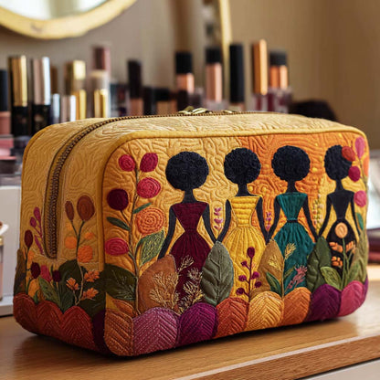 Golden Accents Quilted Toiletry Bag