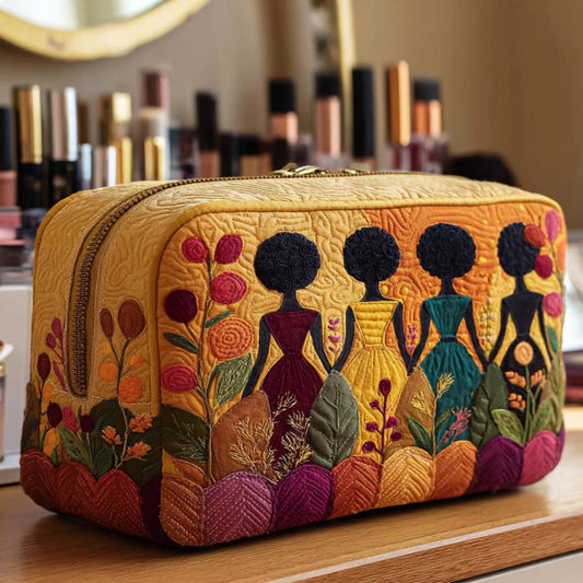 Golden Accents Quilted Toiletry Bag