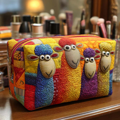 Colourful Quilt Print Quilted Toiletry Bag