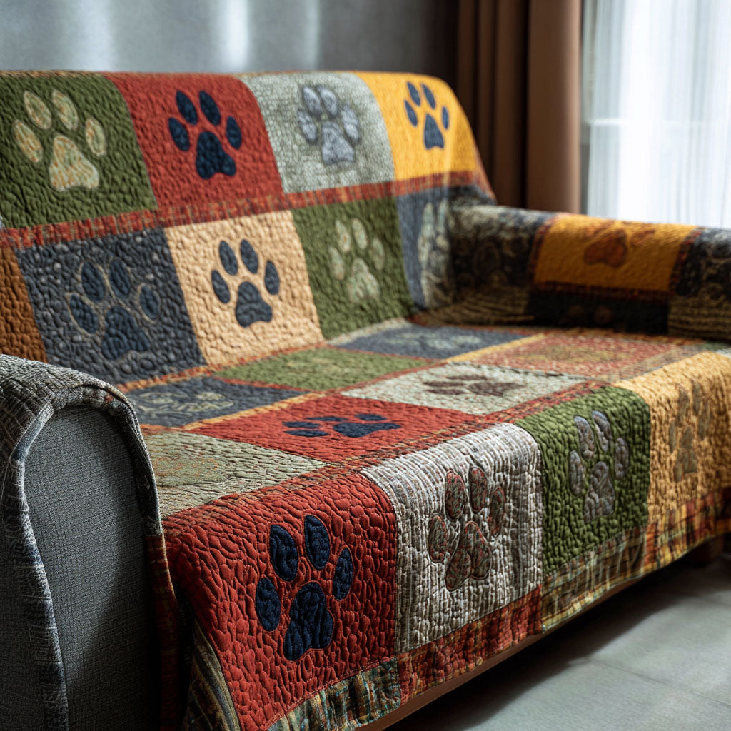 Patchwork with Legs Quilted Sofa Cover