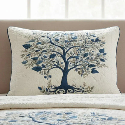 Blue Serenity Quilted Pillow Sham