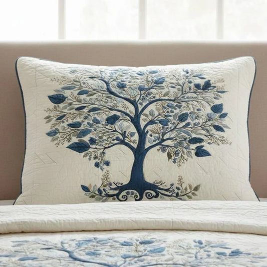Blue Serenity Quilted Pillow Sham